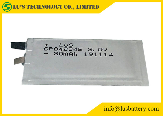 батарея RFID 3V 30mAh основная Li ультра утончает CP042345 UL1642 для кредитной карточки